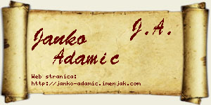 Janko Adamić vizit kartica